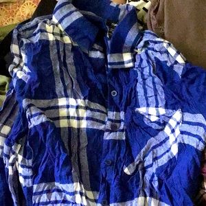 Cute soft blue and white plaid shirt